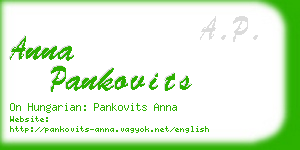 anna pankovits business card